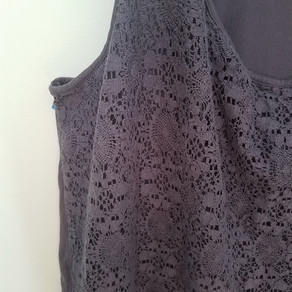 Lauren Conrad Lace Front Overlay Racerback Tank L - Picture 2 of 7